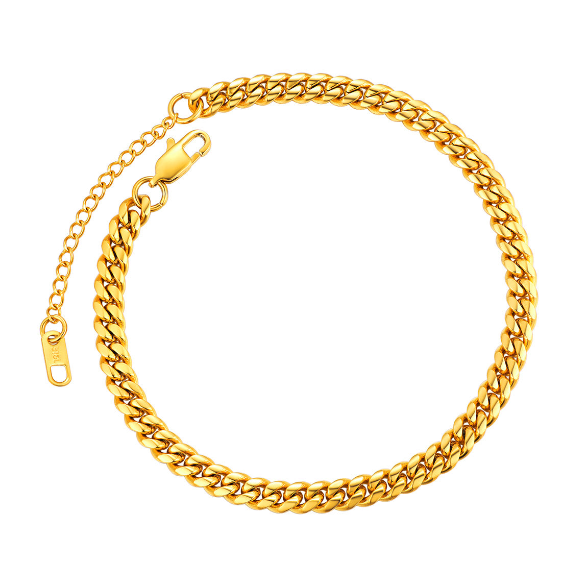 ChainsPro Ankle Bracelets for Women Anklet Gold Plated Anklets Mens Cuban Link Ankle Chain