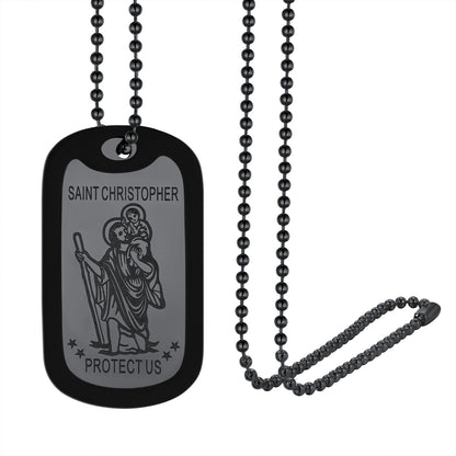 ChainsPro Saint Christopher Protect Us Pendant Necklace for Men Women