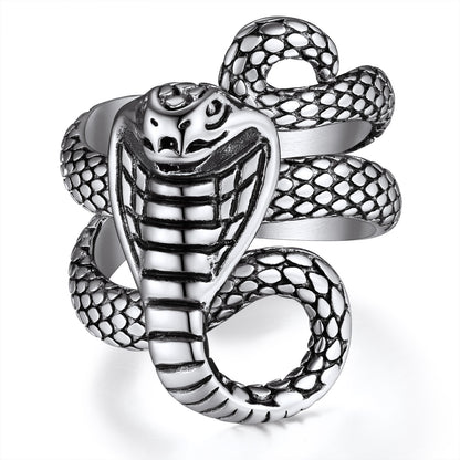 ChainsPro Goth Stackable Rings Snake Jewelry Men's Rings