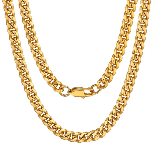 ChainsPro Rapper Gold Chain Necklace, Stainless Steel Chain for Mens Boyfriend Gift, 20inch 6MM