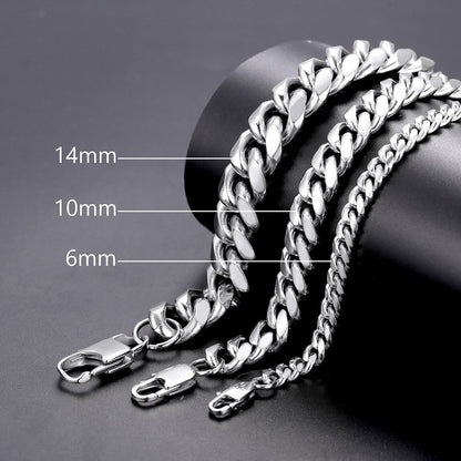 Mens Silver Chain Stainless Steel 20inch 14MM Strong Chunky Hip Hop Necklace Mens Gifts for Mens