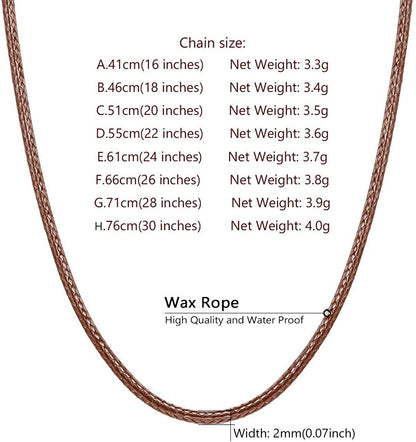 ChainsPro 2mm Leather Cord Rope Chain Choker for Women Men Necklace 316L Stainless Steel Magnet Clasp