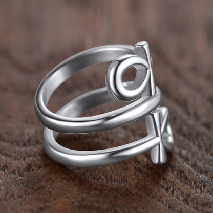 ChainsPro Men/Women Ankh Cross Rings, Egyptian Jewelry Mythology Ring, Stainless Steel