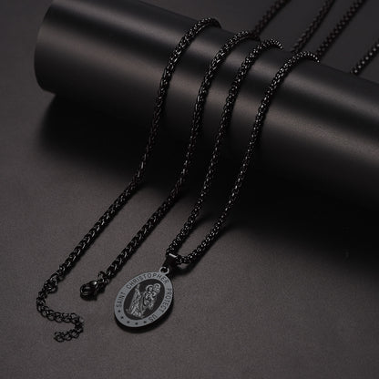 ChainsPro St. Christopher Medal Necklace for Men with Chain