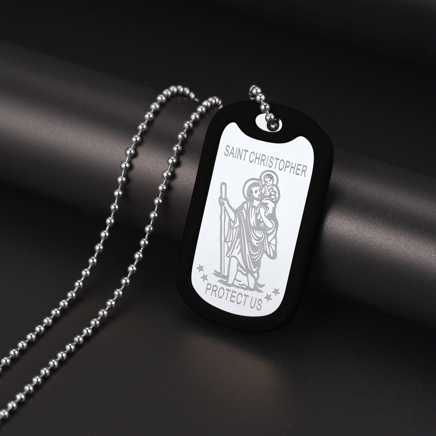 ChainsPro Saint Christopher Protect Us Pendant Necklace for Men Women