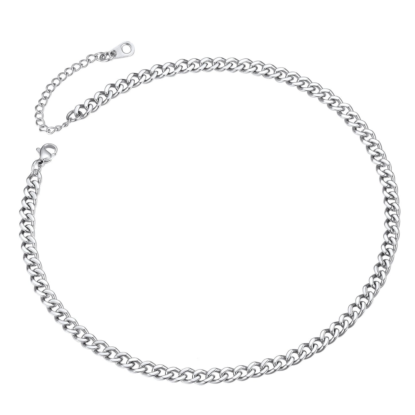 ChainsPro 5mm Chain Link Choker 14 inch Layered Necklaces for Men Women Gift