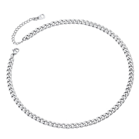 ChainsPro 5mm Chain Link Choker 14 inch Layered Necklaces for Men Women Gift