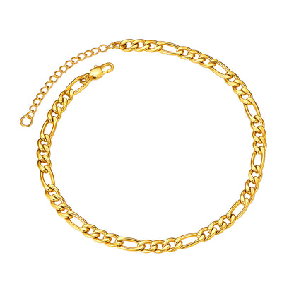 ChainsPro Ankle Bracelets for Women Anklet Gold Plated Anklets Mens Cuban Link Ankle Chain