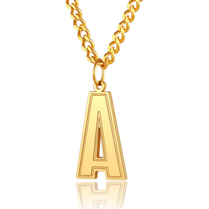ChainsPro Chain Necklace with Letter J for Mens Jewelry Gifts s 18K Gold Plated Chain