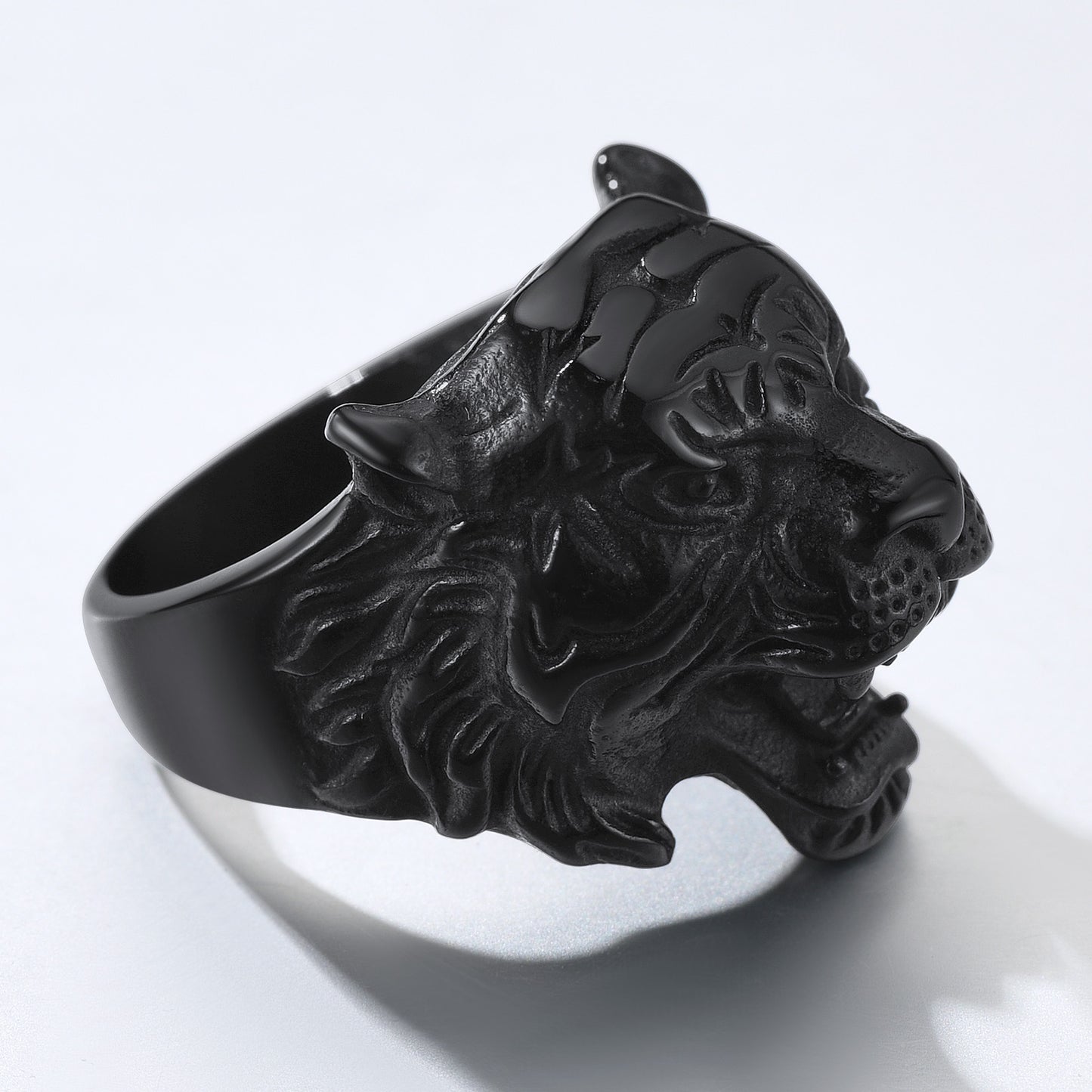 ChainsPro Stainless Steel Ring Men Rapper Tiger Rings Costume Jewelry