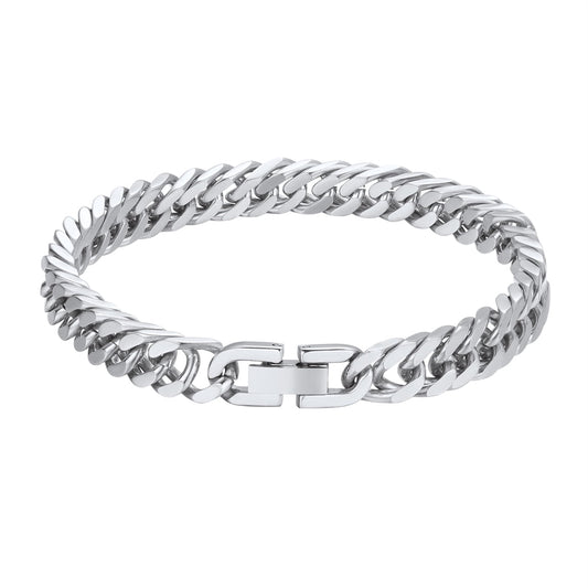 ChainsPro Men Chain Link Bracelet 8/12mm Width, 19/21/23cm, 316L Stainless Steel/18K Gold Plated/Black