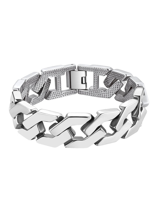 ChainsPro Men Cuban Link Bracelet, 316L Stainless Steel Mens Jewelry Gift, 16mm Width, 7.5"-9"