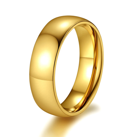 ChainsPro Men/Women Classic Plain Ring, 2/4/6/8mm Wedding Band, Gold Plated/Stainless Steel/Black