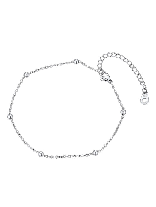 ChainsPro Stainless Steel Anklets for Women Waterproof Sparkle Ankle Bracelets for Women Summer Beach