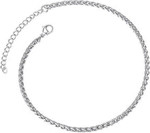 Load image into Gallery viewer, Anklet Chain for Women Men, 316L Stainless Steel Wheat Foot Bracelet Strong with Good Clasp