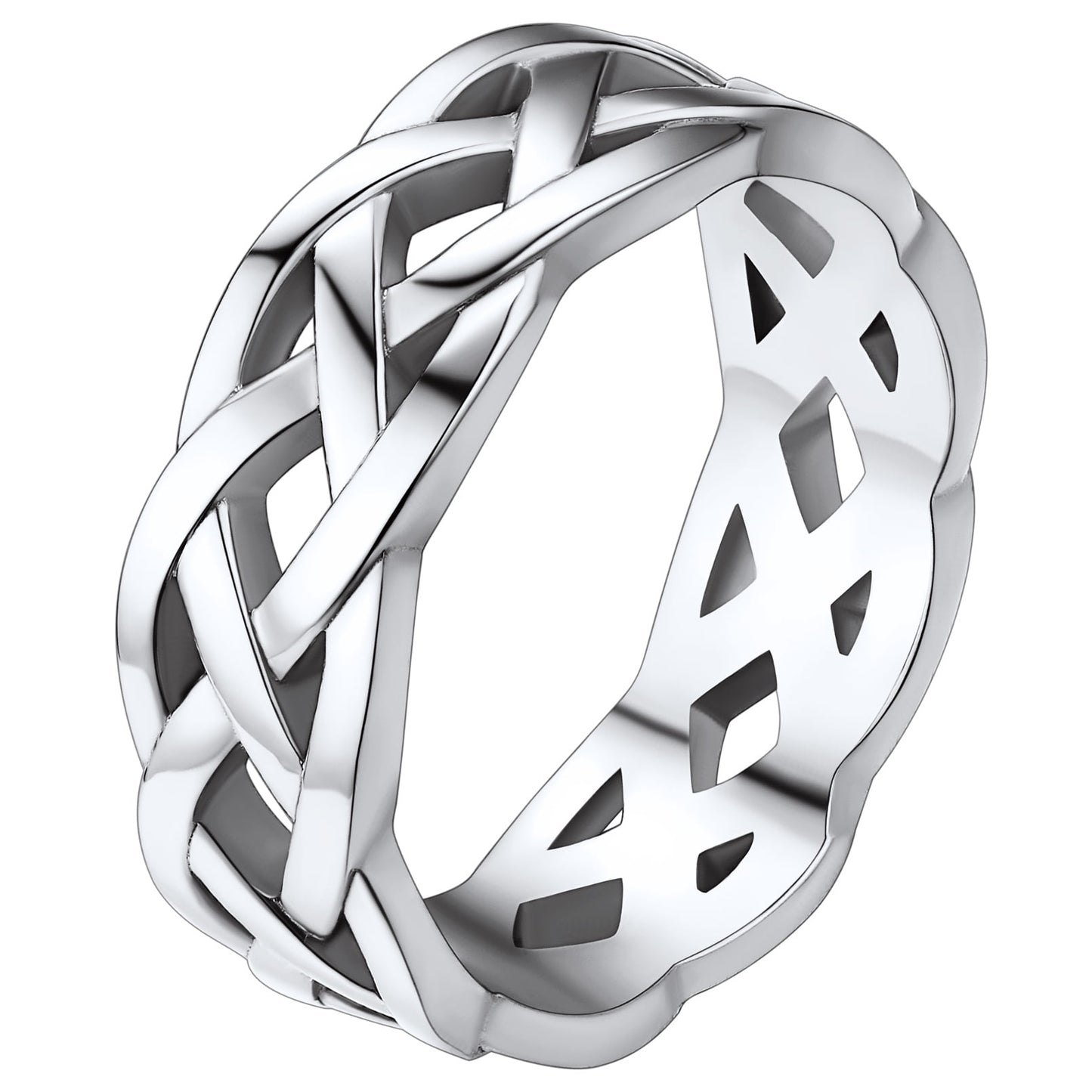 ChainsPro Celtic Knot Rings for Men/Women, 7mm Irish Band Ring, Stainless Steel, Size 07-14