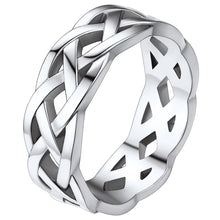 Load image into Gallery viewer, Celtic Knot Rings for Men/Women, 7mm Irish Band Ring, Stainless Steel, Size 07-14