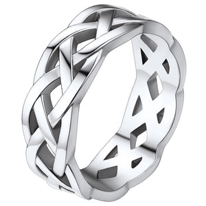 Celtic Knot Rings for Men/Women, 7mm Irish Band Ring, Stainless Steel, Size 07-14