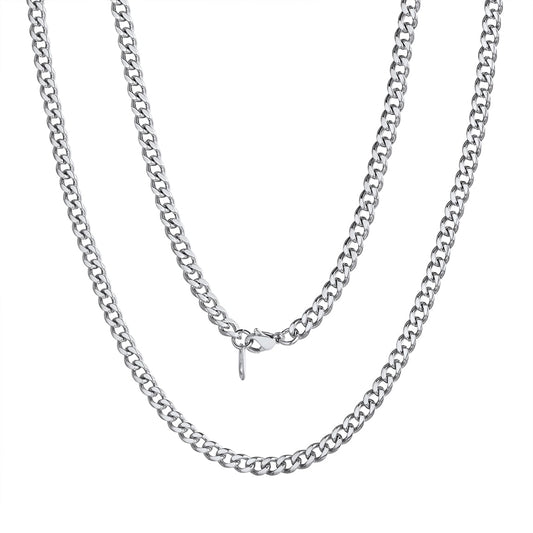 ChainsPro Men's Stainless Steel Chain Rapper Necklace 4.8mm 20 inch Costume Hip Hop Jewelry Mens Gifts