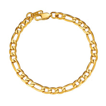 Load image into Gallery viewer, Gold Stainless Figaro Bracelet Men Bracelet Gold Wrist Chain Bracelet