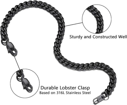 ChainsPro Men Bracelets Stainless Steel 19CM Wrist Chain Men, Husband Dad Gift