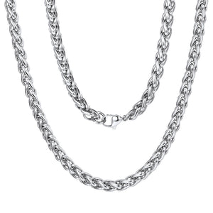 ChainsProMax Mens Necklace Chain for Pendant 3mm 18 inch Men Necklace Wheat Chain Silver Color