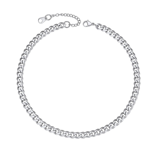 ChainsPro Stainless Steel Chains for Women Necklace 3/6/9/12mm Choker Curb Chain Length 14-30inch