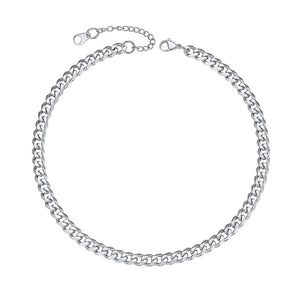 Stainless Steel Chains for Women Necklace 6mm Choker Curb Chain Length 14inch