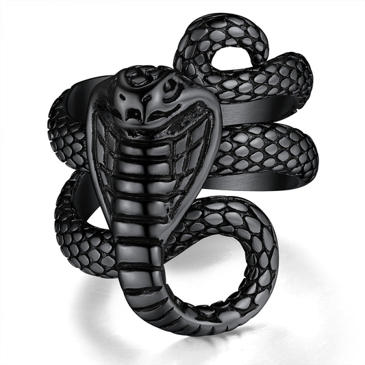 ChainsPro Goth Stackable Rings Snake Jewelry Men's Rings