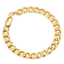 Load image into Gallery viewer, ChainsProMax Gold Wrist Bracelet for Men 8mm 7.5 inch Cuban Bracelets
