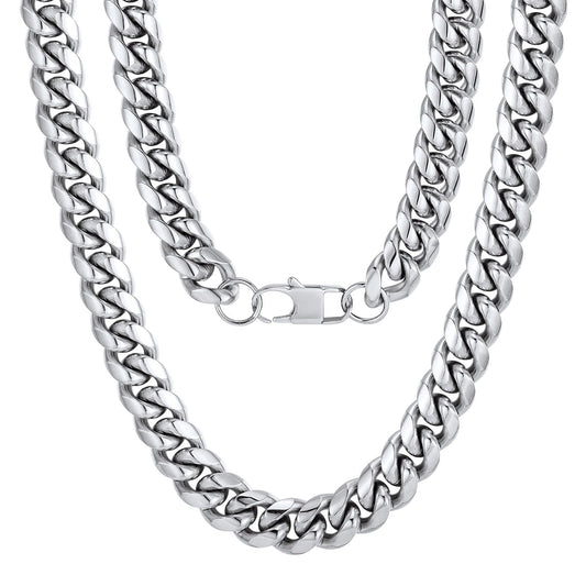 ChainsPro Mens Silver Chain Stainless Steel 20inch 14MM Strong Chunky Hip Hop Necklace Mens Gifts for Mens