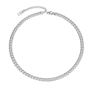 ChainsProMax Mens Sturdy Curb Chain Necklace 4MM Width Hip-Hop Cool Style 316L Stainless Steel