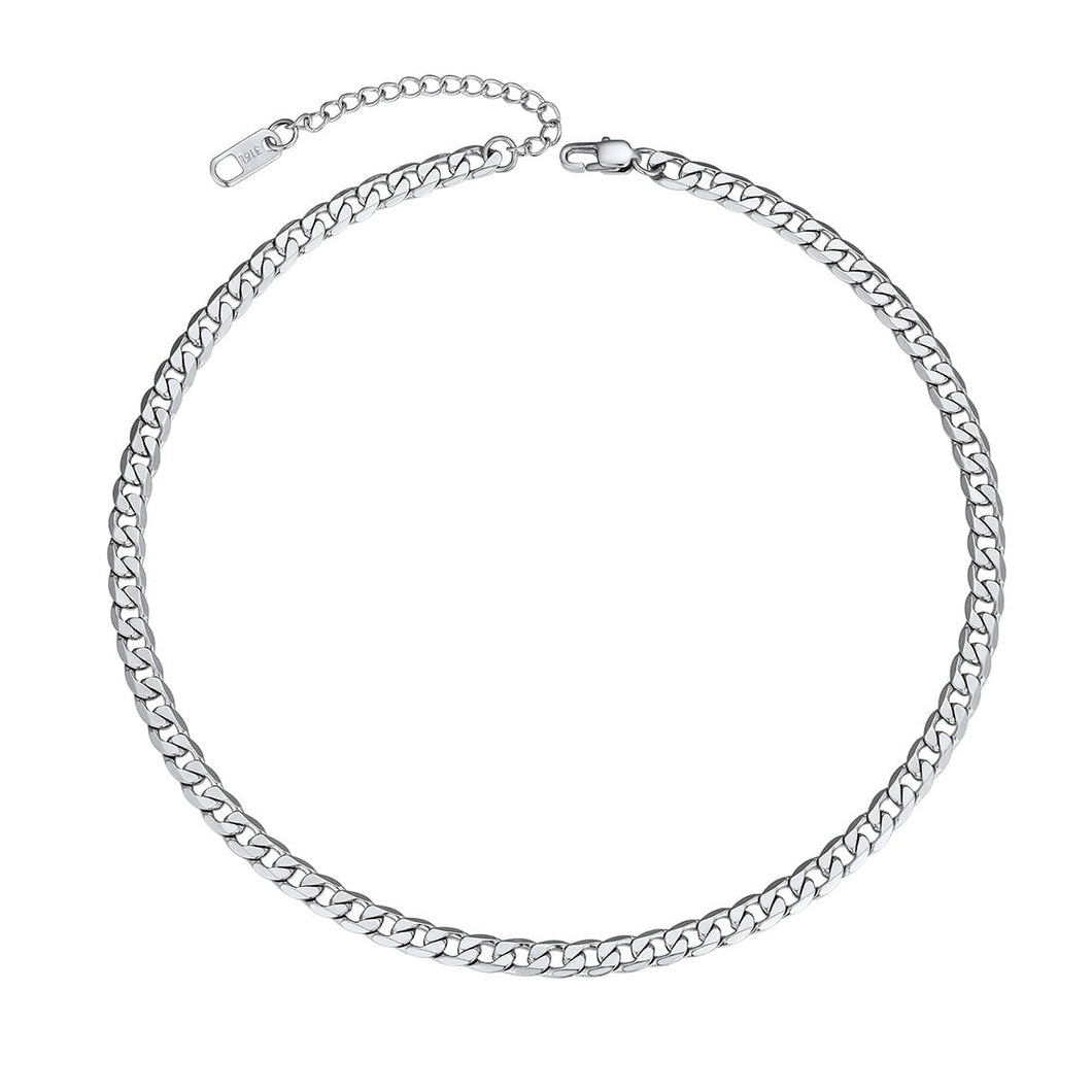 ChainsProMax Mens Sturdy Curb Chain Necklace 4MM Width Hip-Hop Cool Style 316L Stainless Steel
