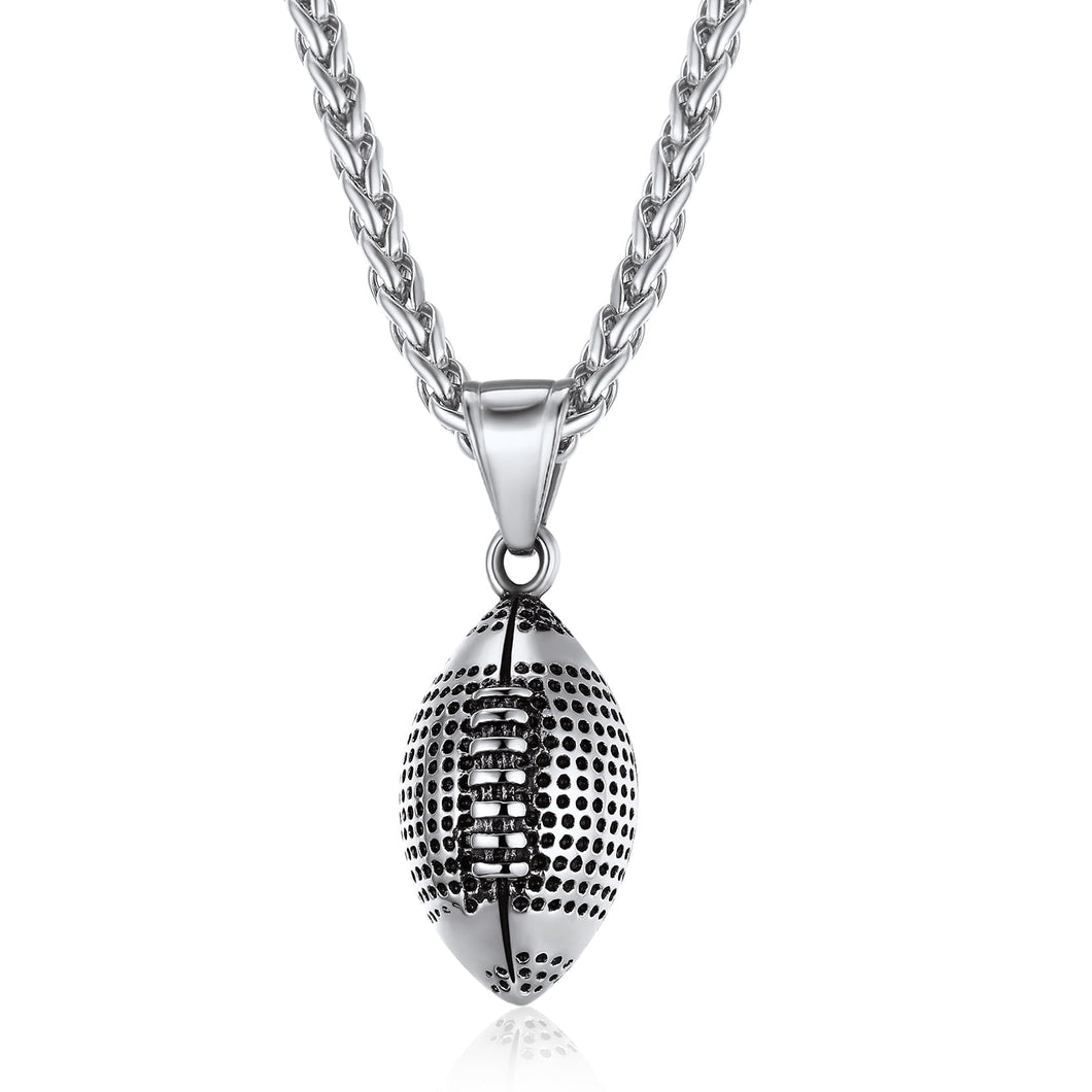 Men Ball Necklace Sport Jewelry, Football Lover Confirmation Gift, Chain-22+2