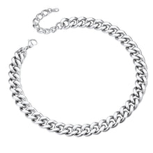 Load image into Gallery viewer, Mens Necklace Cuban Chain Choker 12mm 14 inch Stainless Steel Choker Neck Chains for Men