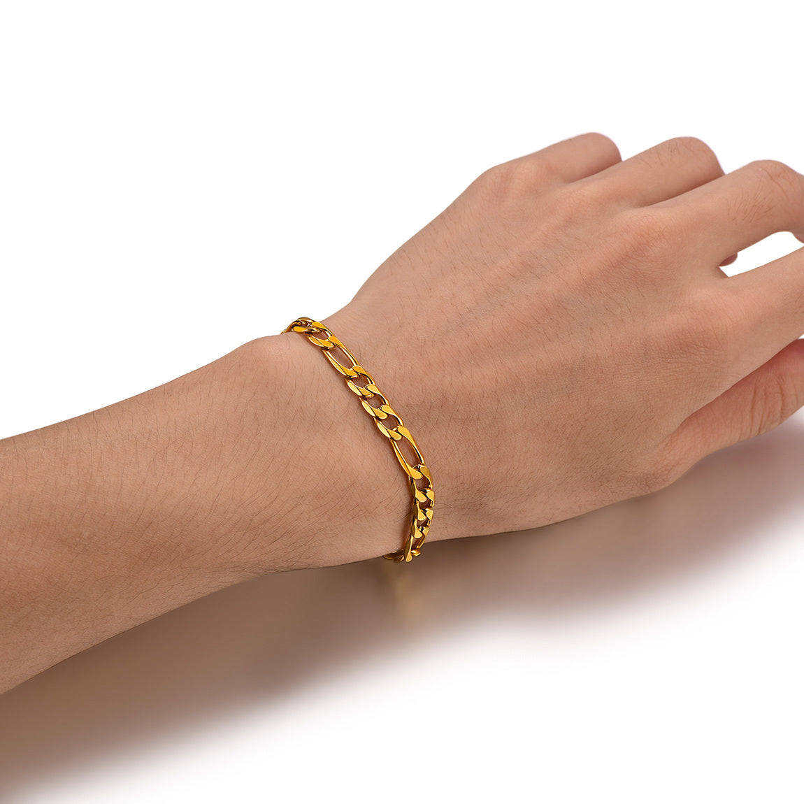Gold Stainless Figaro Bracelet Men Bracelet Gold Wrist Chain Bracelet